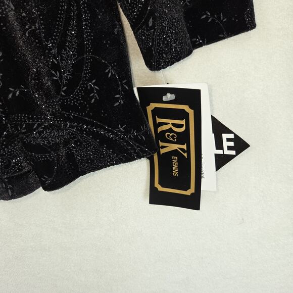 Vintage R&K Evening Blazer Jacket Womens 6 Black Sequence Formal Party Business - Picture 4 of 14